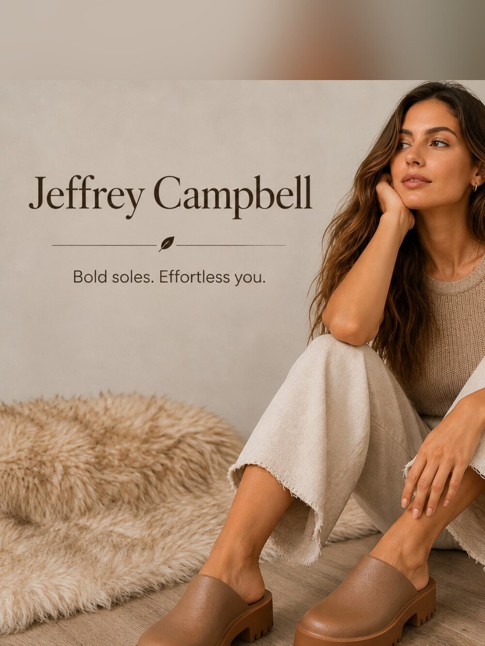 Jeffrey Campbell Brown Leather Clog Mules